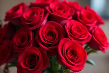 लाल गुलाब का गुलदस्ता